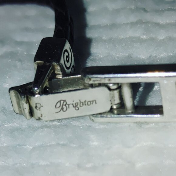 Believe In Yourself Bracelet Brighton Dark Brown Braided Leather Silver Accents - Picture 2 of 14